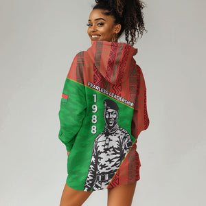 Ibrahim Traore Burkina Faso Fearless Leadership Hoodie Dress West African Tribal Pattern And Patriotic Camo Art