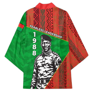 Ibrahim Traore Burkina Faso Fearless Leadership Kimono West African Tribal Pattern And Patriotic Camo Art