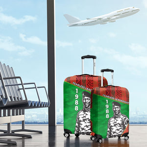 Ibrahim Traore Burkina Faso Fearless Leadership Luggage Cover West African Tribal Pattern And Patriotic Camo Art