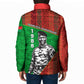 Ibrahim Traore Burkina Faso Fearless Leadership Padded Jacket West African Tribal Pattern And Patriotic Camo Art