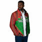 Ibrahim Traore Burkina Faso Fearless Leadership Padded Jacket West African Tribal Pattern And Patriotic Camo Art