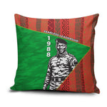 Ibrahim Traore Burkina Faso Fearless Leadership Pillow Cover West African Tribal Pattern And Patriotic Camo Art