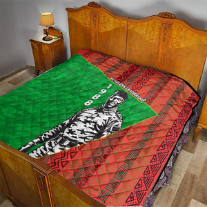 Ibrahim Traore Burkina Faso Fearless Leadership Quilt West African Tribal Pattern And Patriotic Camo Art