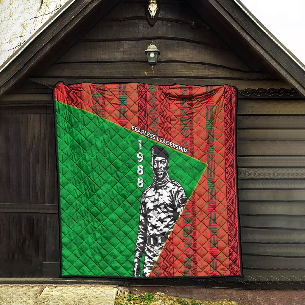 Ibrahim Traore Burkina Faso Fearless Leadership Quilt West African Tribal Pattern And Patriotic Camo Art