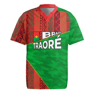 Ibrahim Traore Burkina Faso Fearless Leadership Rugby Jersey West African Tribal Pattern And Patriotic Camo Art