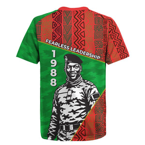 Ibrahim Traore Burkina Faso Fearless Leadership Rugby Jersey West African Tribal Pattern And Patriotic Camo Art