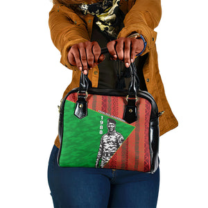 Ibrahim Traore Burkina Faso Fearless Leadership Shoulder Handbag West African Tribal Pattern And Patriotic Camo Art