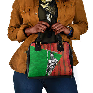 Ibrahim Traore Burkina Faso Fearless Leadership Shoulder Handbag West African Tribal Pattern And Patriotic Camo Art