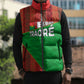Ibrahim Traore Burkina Faso Fearless Leadership Sleeveless Puffer Jacket West African Tribal Pattern And Patriotic Camo Art