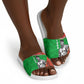 Ibrahim Traore Burkina Faso Fearless Leadership Slide Sandals West African Tribal Pattern And Patriotic Camo Art