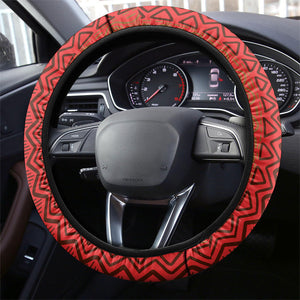 Ibrahim Traore Burkina Faso Fearless Leadership Steering Wheel Cover West African Tribal Pattern And Patriotic Camo Art