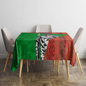 Ibrahim Traore Burkina Faso Fearless Leadership Tablecloth West African Tribal Pattern And Patriotic Camo Art