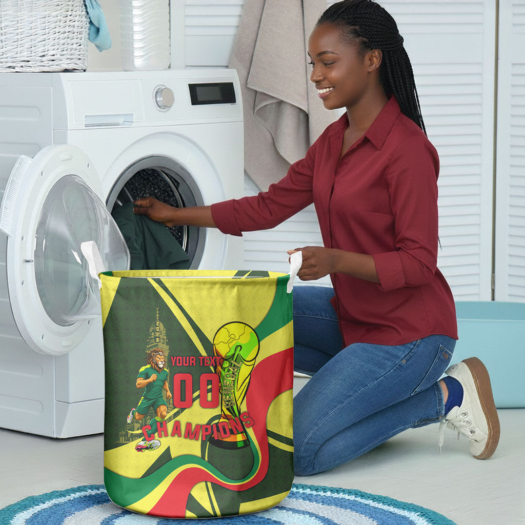 Personalized Senegal Champions World Football 2026 Laundry Basket Lions Of Teranga - Great Mosque Of Touba Pattern