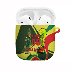 Personalized Senegal Champions World Football 2026 AirPods Case Lions Of Teranga - Great Mosque Of Touba Pattern