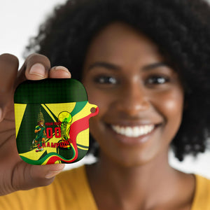 Personalized Senegal Champions World Football 2026 AirPods Case Lions Of Teranga - Great Mosque Of Touba Pattern