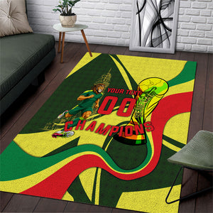 Personalized Senegal Champions World Football 2026 Area Rug Lions Of Teranga - Great Mosque Of Touba Pattern