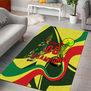 Personalized Senegal Champions World Football 2026 Area Rug Lions Of Teranga - Great Mosque Of Touba Pattern