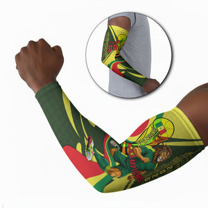 Personalized Senegal Champions World Football 2026 Arm Sleeves Lions Of Teranga - Great Mosque Of Touba Pattern