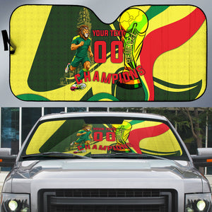 Personalized Senegal Champions World Football 2026 Auto Sun Shade Lions Of Teranga - Great Mosque Of Touba Pattern