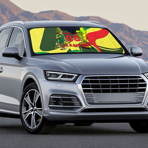 Personalized Senegal Champions World Football 2026 Auto Sun Shade Lions Of Teranga - Great Mosque Of Touba Pattern