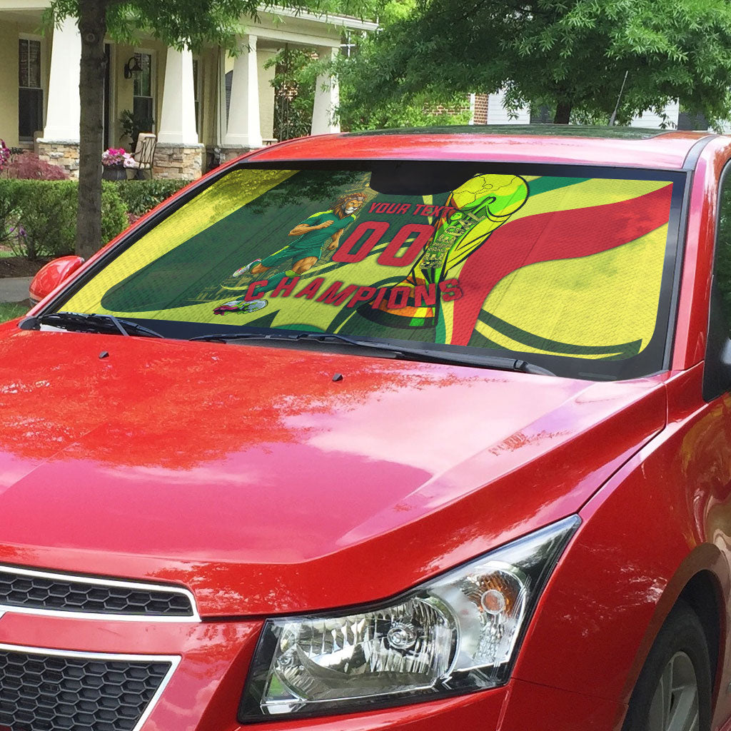 Personalized Senegal Champions World Football 2026 Auto Sun Shade Lions Of Teranga - Great Mosque Of Touba Pattern