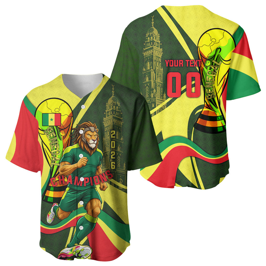 Personalized Senegal Champions World Football 2026 Baseball Jersey Lions Of Teranga - Great Mosque Of Touba Pattern