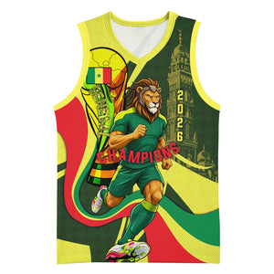 Personalized Senegal Champions World Football 2026 Basketball Jersey Lions Of Teranga - Great Mosque Of Touba Pattern