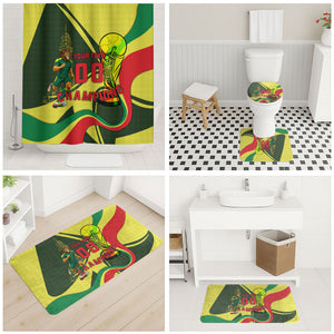 Personalized Senegal Champions World Football 2026 Bathroom Set Lions Of Teranga - Great Mosque Of Touba Pattern
