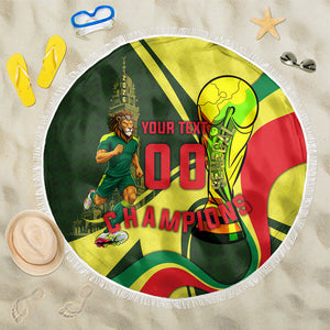 Personalized Senegal Champions World Football 2026 Beach Blanket Lions Of Teranga - Great Mosque Of Touba Pattern