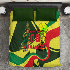 Personalized Senegal Champions World Football 2026 Bedding Set Lions Of Teranga - Great Mosque Of Touba Pattern