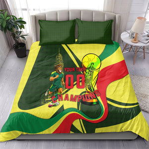 Personalized Senegal Champions World Football 2026 Bedding Set Lions Of Teranga - Great Mosque Of Touba Pattern