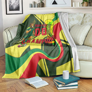Personalized Senegal Champions World Football 2026 Blanket Lions Of Teranga - Great Mosque Of Touba Pattern