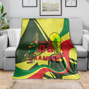 Personalized Senegal Champions World Football 2026 Blanket Lions Of Teranga - Great Mosque Of Touba Pattern