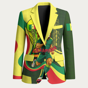 Personalized Senegal Champions World Football 2026 Blazer Lions Of Teranga - Great Mosque Of Touba Pattern