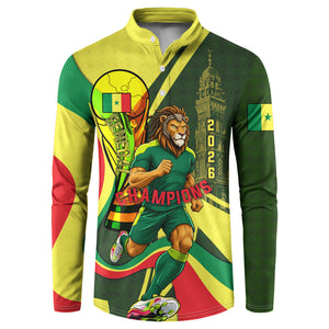 Personalized Senegal Champions World Football 2026 Button Sweatshirt Lions Of Teranga - Great Mosque Of Touba Pattern