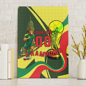 Personalized Senegal Champions World Football 2026 Canvas Wall Art Lions Of Teranga - Great Mosque Of Touba Pattern