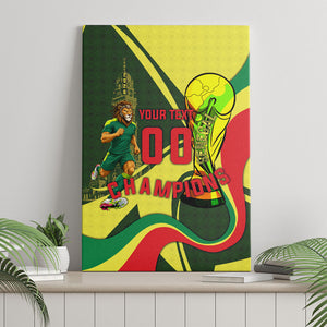 Personalized Senegal Champions World Football 2026 Canvas Wall Art Lions Of Teranga - Great Mosque Of Touba Pattern