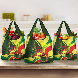Personalized Senegal Champions World Football 2026 Grocery Bag Lions Of Teranga - Great Mosque Of Touba Pattern