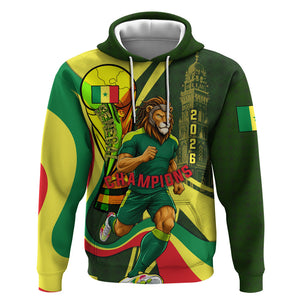 Personalized Senegal Champions World Football 2026 Hoodie Lions Of Teranga - Great Mosque Of Touba Pattern