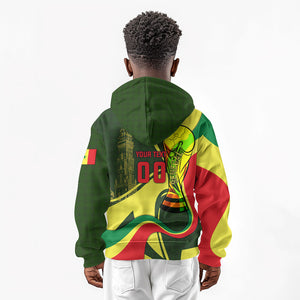 Personalized Senegal Champions World Football 2026 Kid Hoodie Lions Of Teranga - Great Mosque Of Touba Pattern