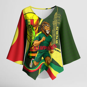 Personalized Senegal Champions World Football 2026 Kimono Sleeve Blouse Lions Of Teranga - Great Mosque Of Touba Pattern