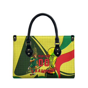 Personalized Senegal Champions World Football 2026 Leather Bag Lions Of Teranga - Great Mosque Of Touba Pattern