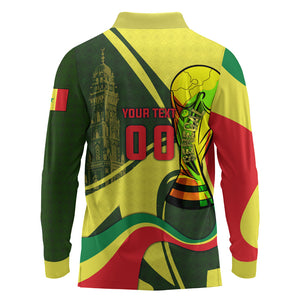 Personalized Senegal Champions World Football 2026 Long Sleeve Polo Shirt Lions Of Teranga - Great Mosque Of Touba Pattern