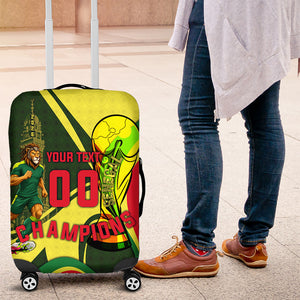Personalized Senegal Champions World Football 2026 Luggage Cover Lions Of Teranga - Great Mosque Of Touba Pattern