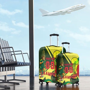 Personalized Senegal Champions World Football 2026 Luggage Cover Lions Of Teranga - Great Mosque Of Touba Pattern