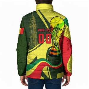 Personalized Senegal Champions World Football 2026 Padded Jacket Lions Of Teranga - Great Mosque Of Touba Pattern