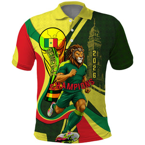 Personalized Senegal Champions World Football 2026 Polo Shirt Lions Of Teranga - Great Mosque Of Touba Pattern