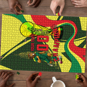 Personalized Senegal Champions World Football 2026 Puzzle Lions Of Teranga - Great Mosque Of Touba Pattern