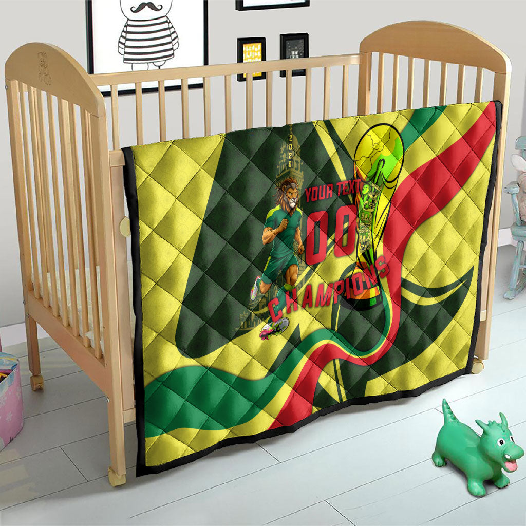 Personalized Senegal Champions World Football 2026 Quilt Lions Of Teranga - Great Mosque Of Touba Pattern