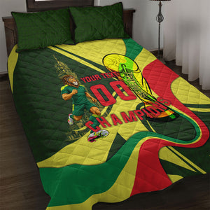 Personalized Senegal Champions World Football 2026 Quilt Bed Set Lions Of Teranga - Great Mosque Of Touba Pattern